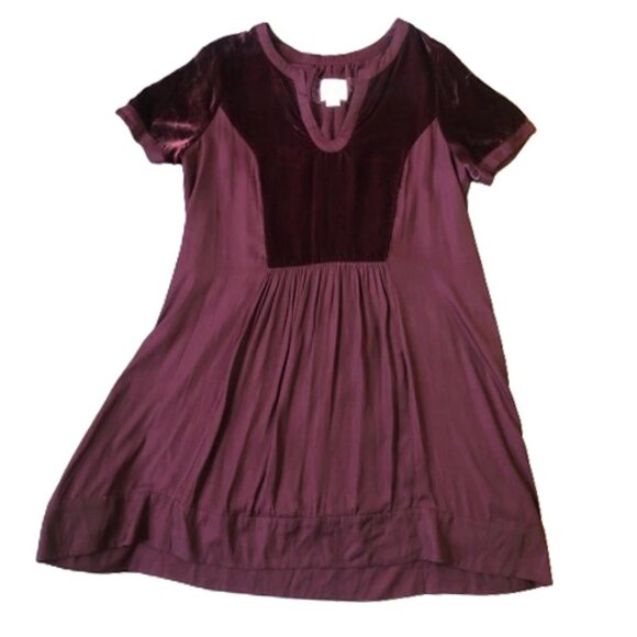 Anthropologie Maeve Ingrid Velvet Tunic Dress in Burgundy - Picture 8 of 16